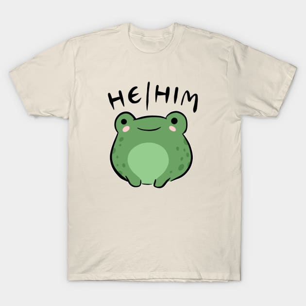 He/Him Kawaii Frog: Celebrating Masculine Aesthetics with Adorable Froggy Characters T-Shirt by Ministry Of Frogs